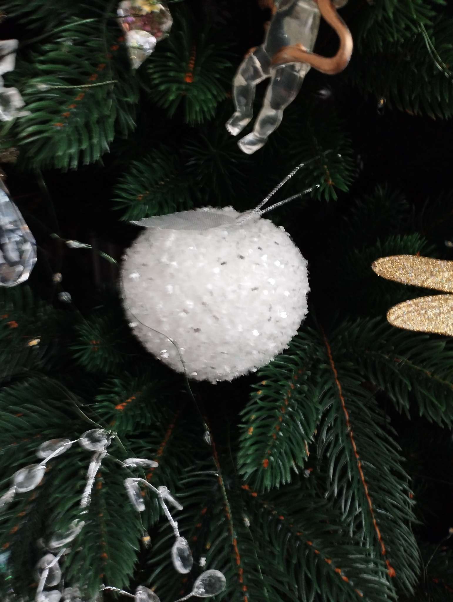 Фотография покупателя товара Ёлочные игрушки 3 шт. «Яблочко» 7×7.5 см, белый - Фото 9