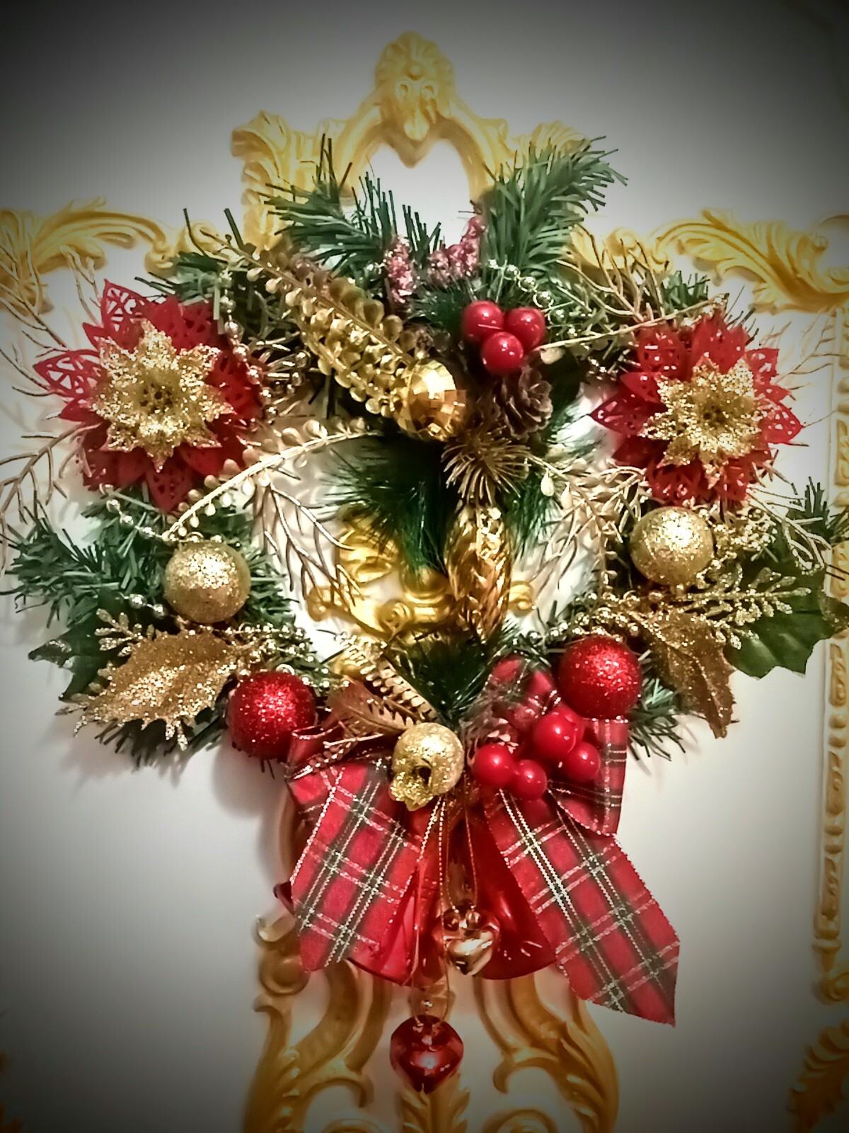 Фотография покупателя товара Ёлочные игрушки 6 шт. «Зимнее волшебство. Резной цветок» пластик, 7 см, красный - Фото 2