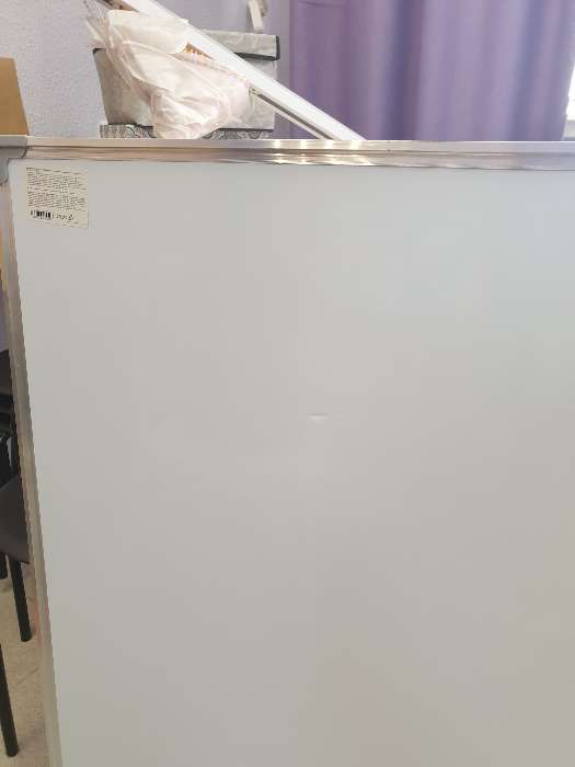 Фотография покупателя товара Доска магнитно-маркерная, двусторонняя, с полочкой, 90 × 120 см - Фото 4
