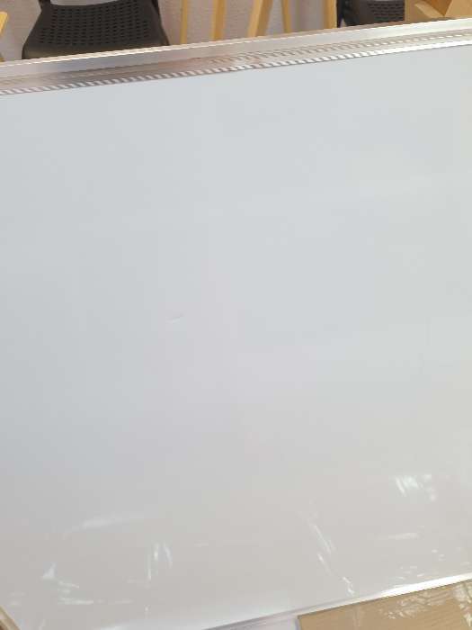 Фотография покупателя товара Доска магнитно-маркерная, двусторонняя, с полочкой, 90 × 120 см - Фото 1