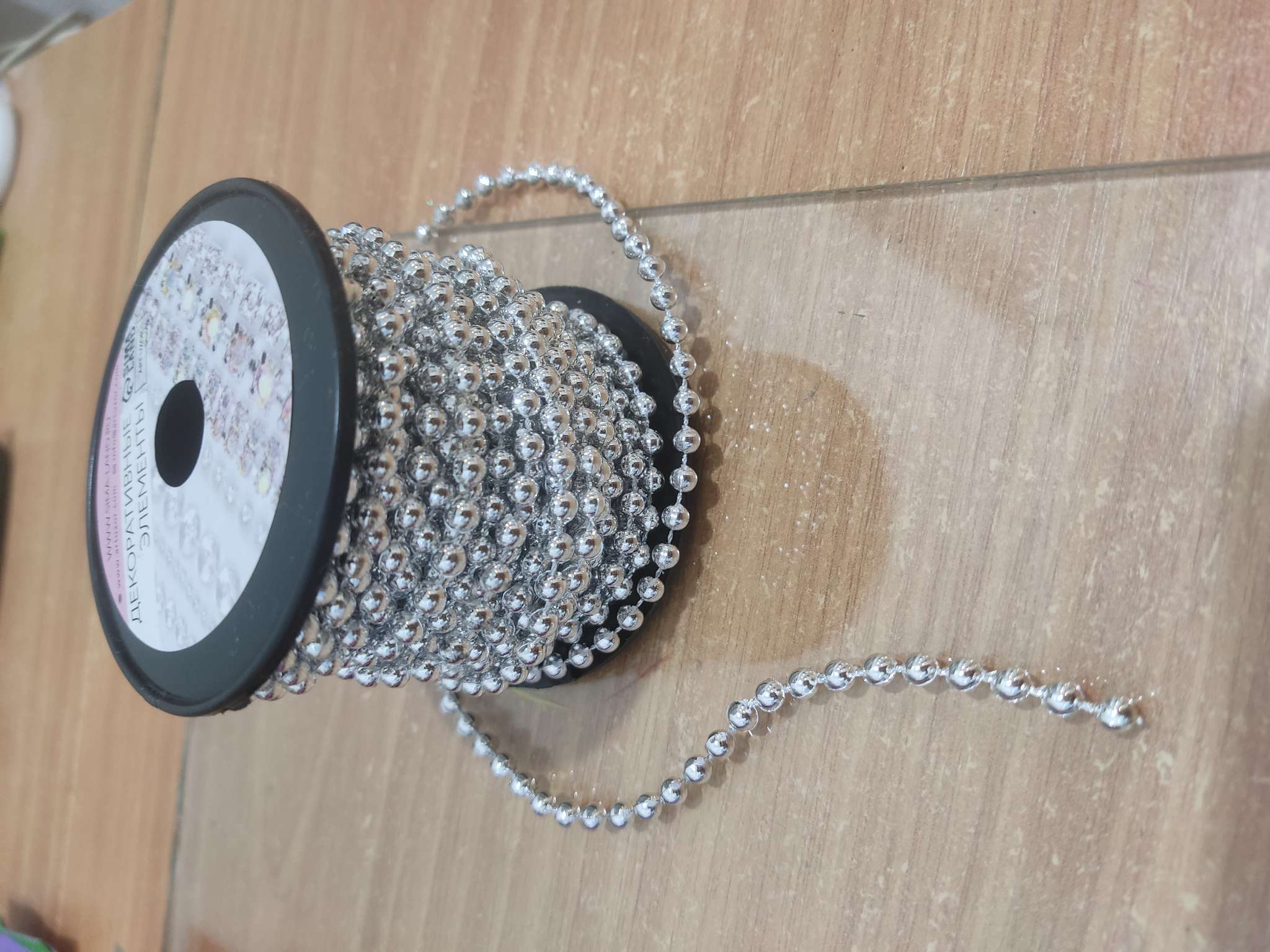 Фотография покупателя товара Бусы на нитях, 4 мм, 9±1 м, цвет золотой - Фото 1