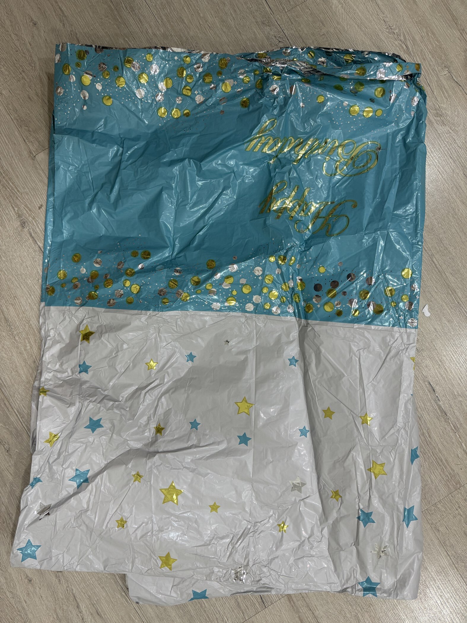 Фотография покупателя товара Скатерть «С днём рождения», 137 × 183 см, цвет голубой - Фото 5