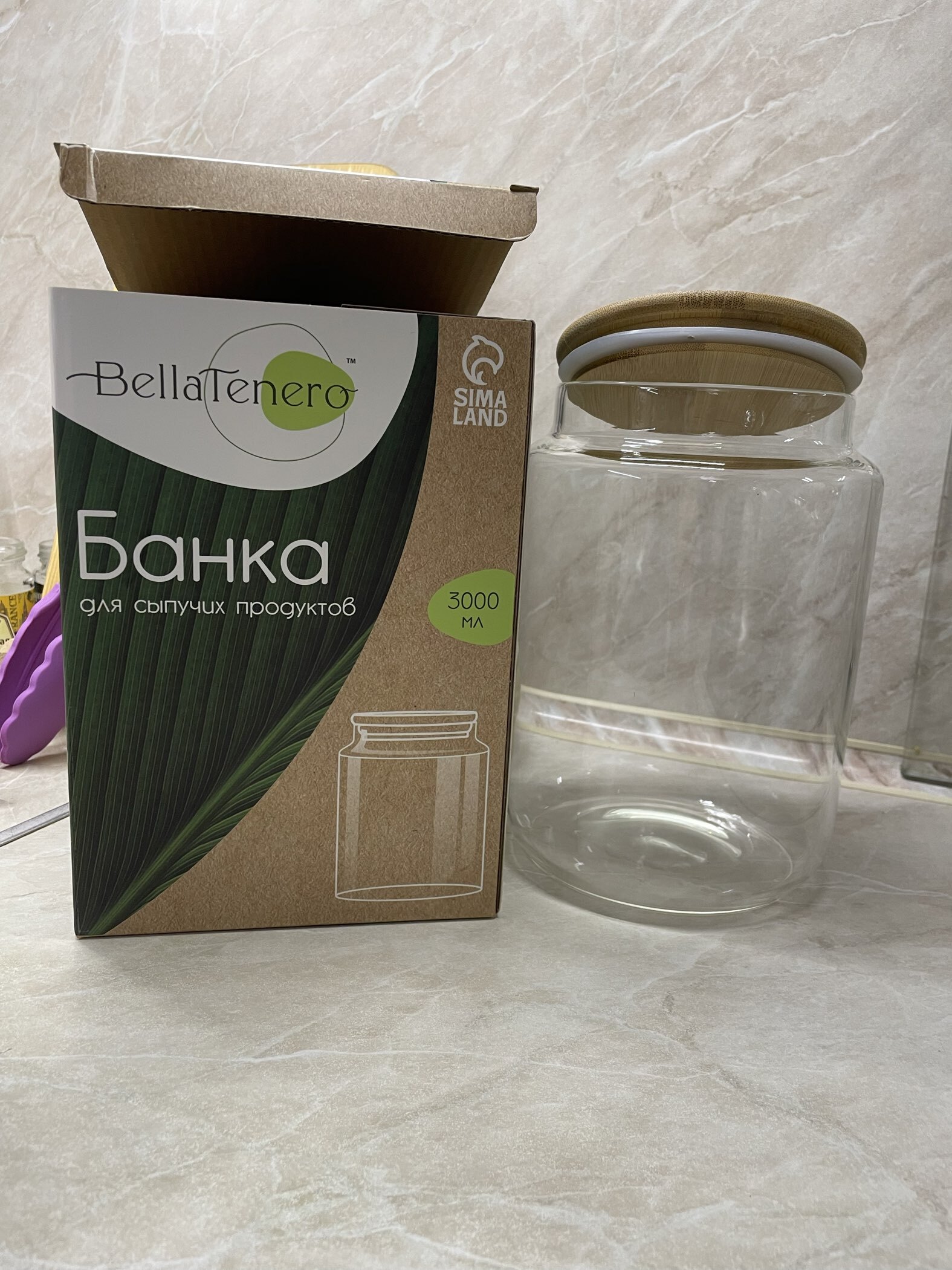 Фотография покупателя товара Банка для сыпучих BellaTenero «Эко», 3 л, 14.5×21 см, с бамбуковой крышкой, стекло, прозрачная - Фото 1