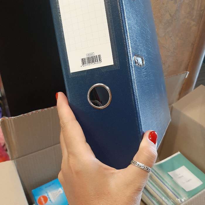 Фотография покупателя товара Папка–регистратор А4, 80 мм, ErichKrause "Business", с арочным механизмом, синяя - Фото 1