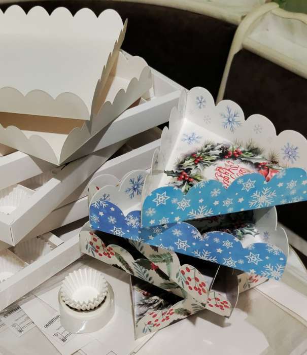 Фотография покупателя товара Коробка для печенья, «Новогодняя Ёлка», 18×18×4 см, Новый год - Фото 4