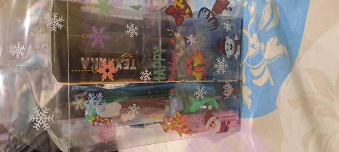 Фотография покупателя товара Коробка подарочная новогодняя складная ПВХ «Веселый Дед Мороз» 12×12×15 см - Фото 1