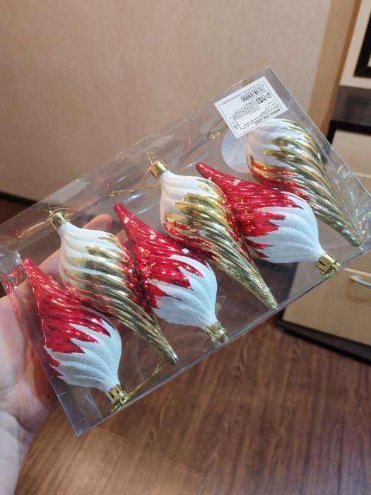 Фотография покупателя товара Ёлочные игрушки 6 шт. «Сосулька в снегу», 11 см, МИКС - Фото 2