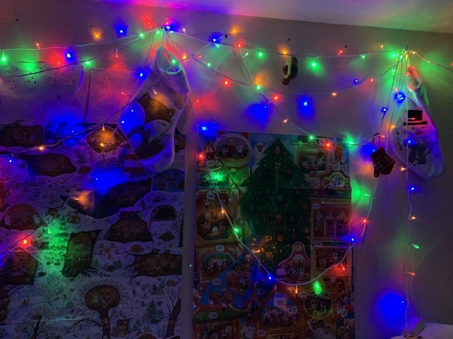 Фотография покупателя товара Гирлянда «Нить» 10 м, IP44, тёмная нить, 100 LED, свечение зелёное, 8 режимов, 220 В - Фото 1