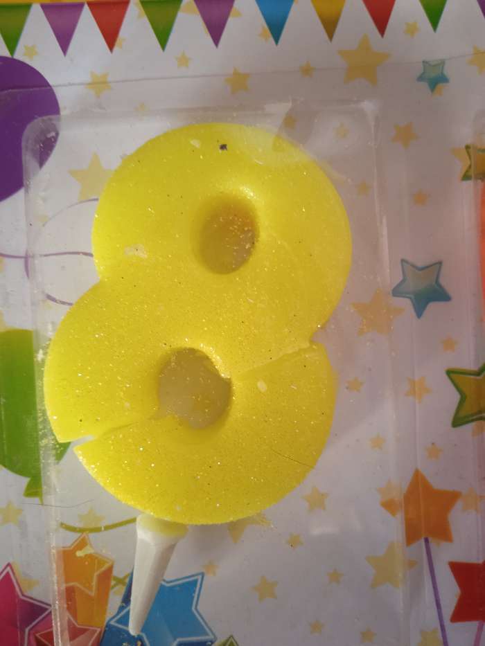 Фотография покупателя товара Набор для праздника "С днем рождения" 8 лет, свеча + 5 шаров - Фото 3
