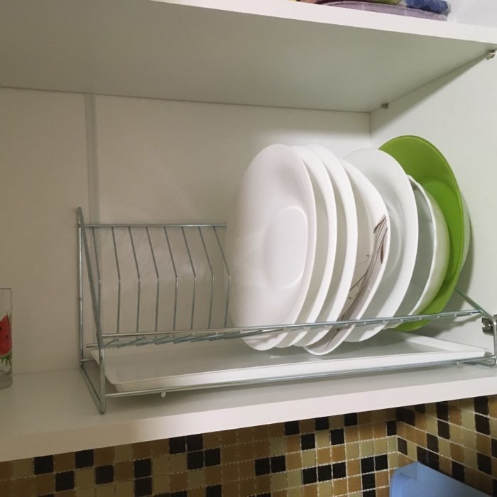 Фотография покупателя товара Сушилка для посуды «Мини», 39×25×15 см, цинк - Фото 4