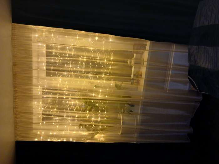 Фотография покупателя товара Гирлянда «Занавес» 2×1.5 м, IP20, прозрачная нить, 360 LED, свечение белое, 8 режимов, 220 В - Фото 5