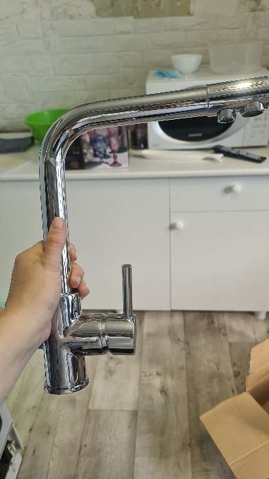 Фотография покупателя товара Смеситель для кухни Accoona А5179-4, с краном для питьевой воды, однорычажный, хром - Фото 4