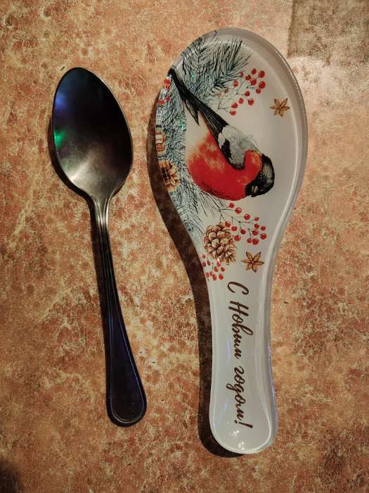 Фотография покупателя товара Подставка под ложку новогодняя «На счастье», 21.4×7.5 см - Фото 2