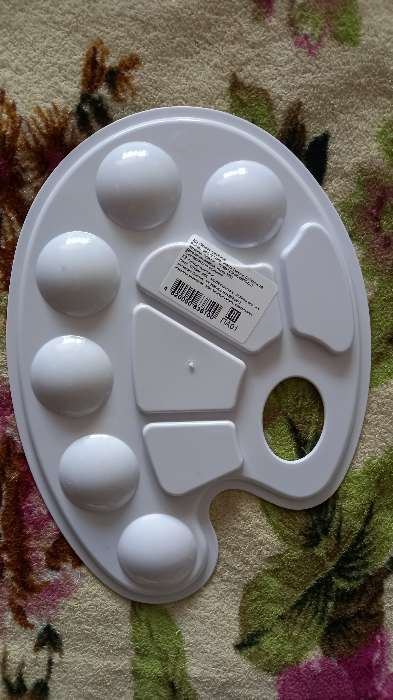 Фотография покупателя товара Палитра овальная, 10 ячеек, "Стамм", белая - Фото 4