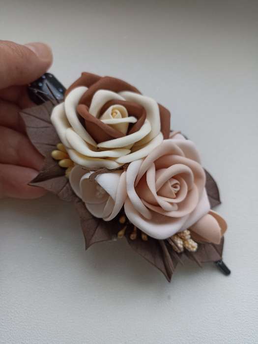 Фотография покупателя товара Зажим для волос «Брызги блеска», 12.5 см, чёрный - Фото 1