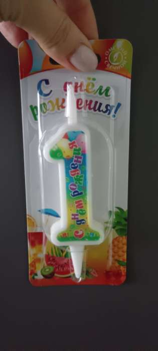 Фотография покупателя товара Свеча для торта цифра «День рождения», 10.2 см, цифра 6« - Фото 1