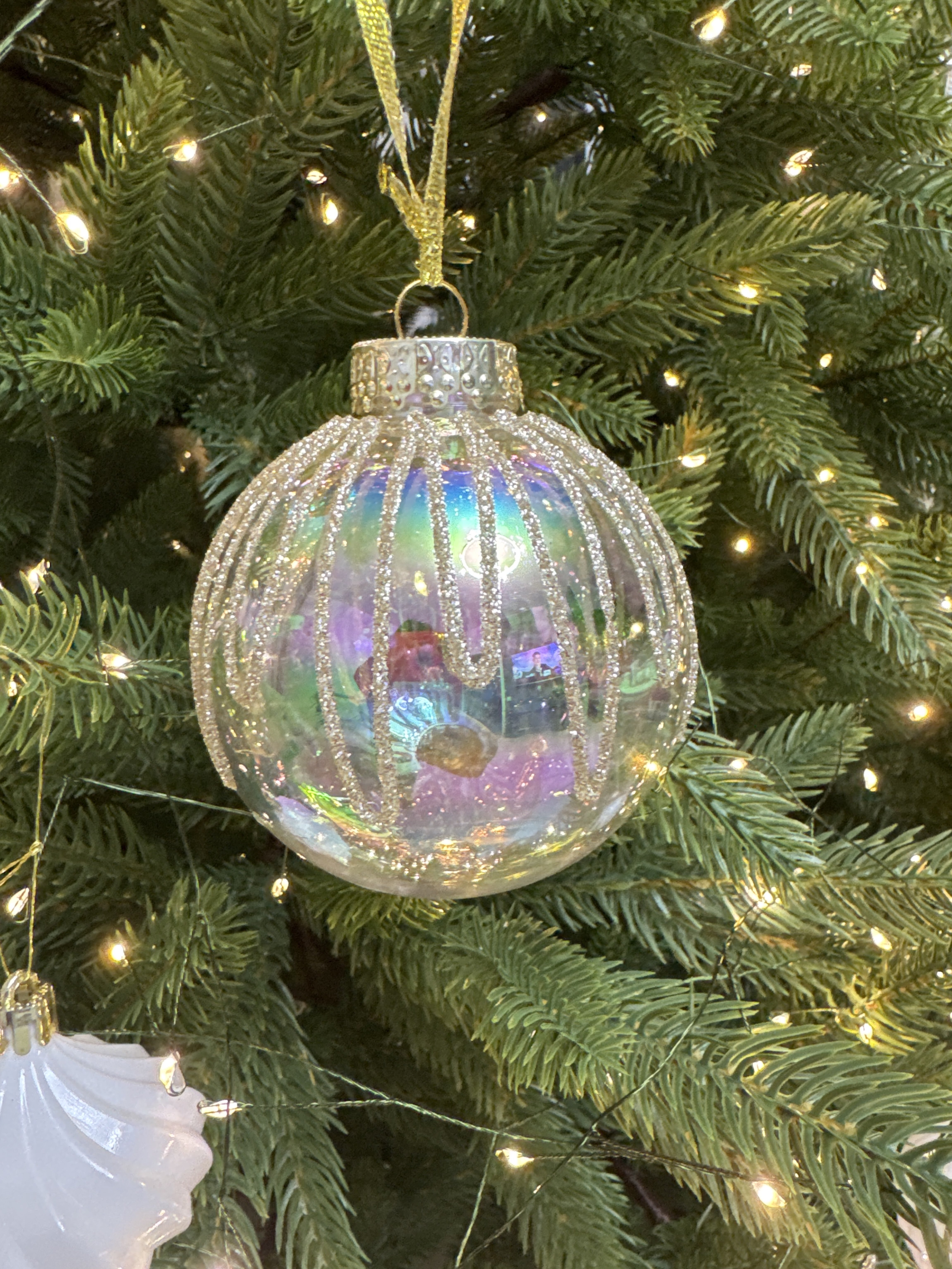 Фотография покупателя товара Ёлочные игрушки «Фейерверк», шары новогодние, d=8 см, набор 2 шт., золотистый - Фото 2