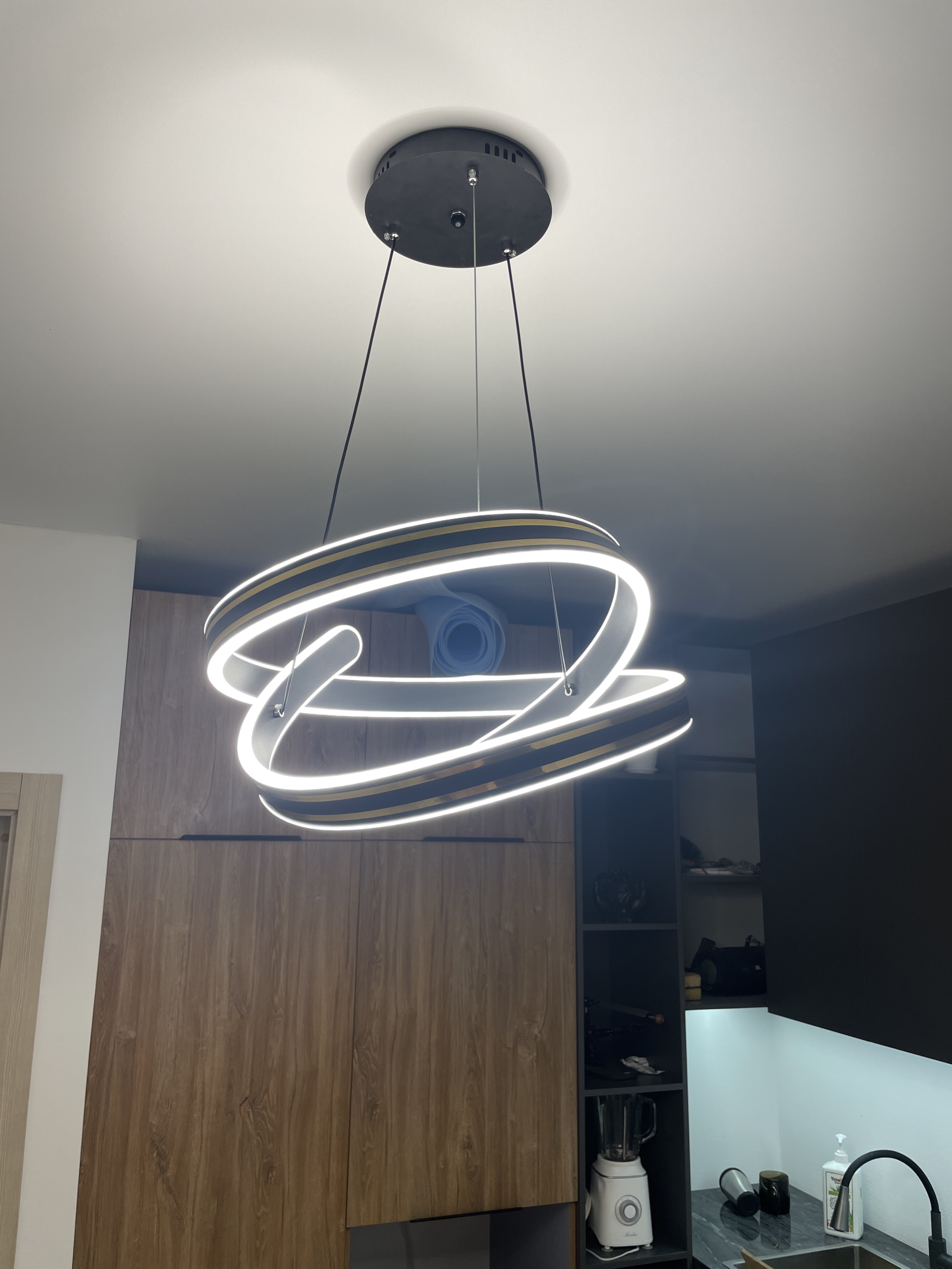 Фотография покупателя товара Люстра BayerLux 2682/1 LED 100Вт 3000-6000К черный 43х43х22 см - Фото 1