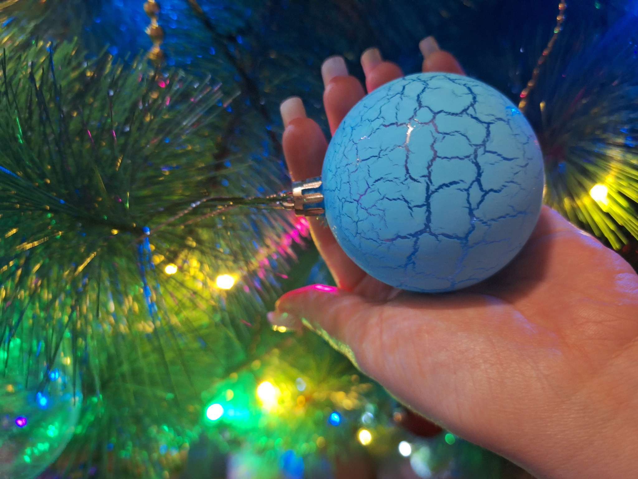 Фотография покупателя товара Ёлочные игрушки «Кракле», шары новогодние, d=6 см, набор 6 шт., МИКС - Фото 6