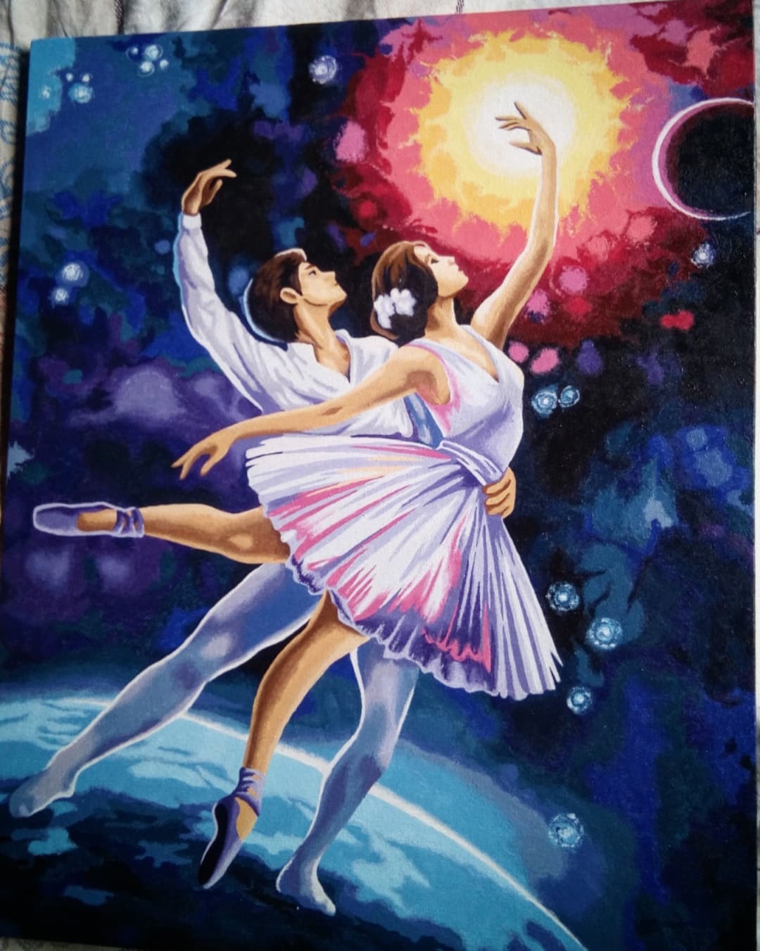 Фотография покупателя товара Картина по номерам на холсте с подрамником «Космический танец», 40 х 50 см