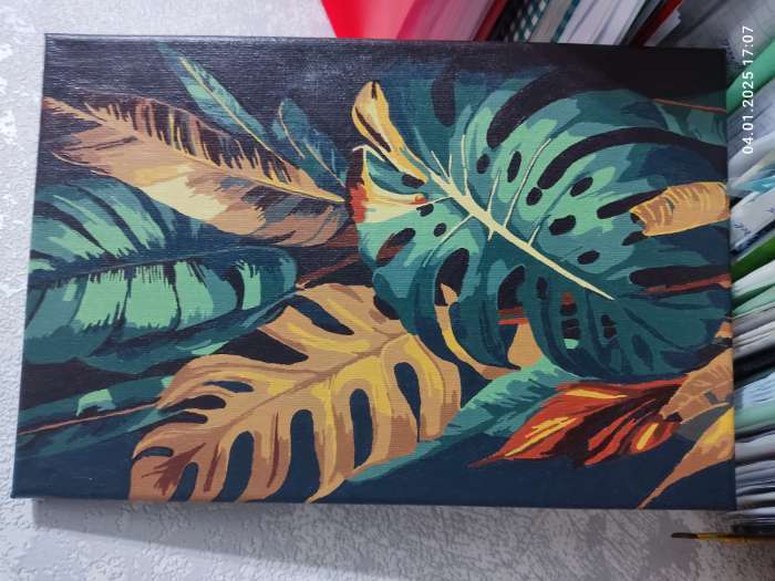 Фотография покупателя товара Картина по номерам с подрамником и поталью «Тропики», 20×30 см - Фото 2