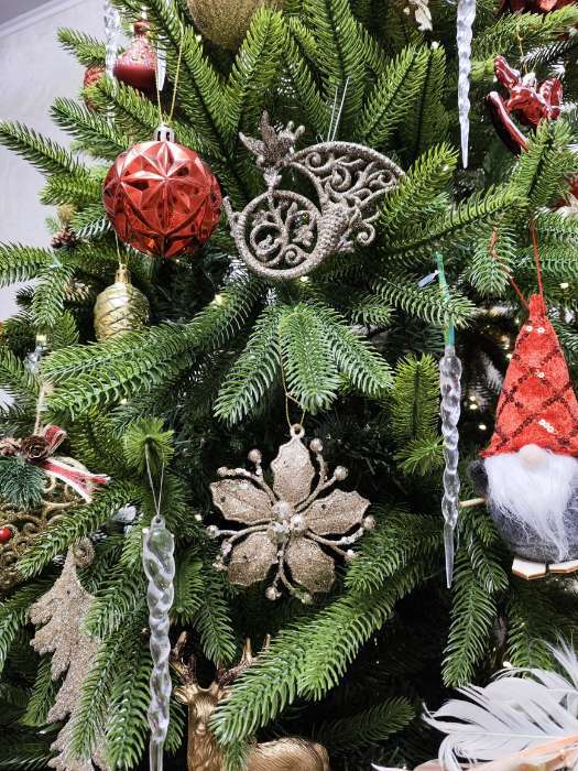 Фотография покупателя товара Ёлочные игрушки 3 шт. «Зимнее волшебство. Сияющая глазурь» пластик, 9.5×9.5 см, золото - Фото 2