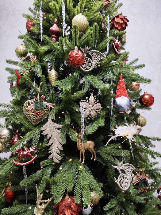 Фотография покупателя товара Ёлочные игрушки 3 шт. «Зимнее волшебство. Сияющая глазурь» пластик, 9.5×9.5 см, золото - Фото 3