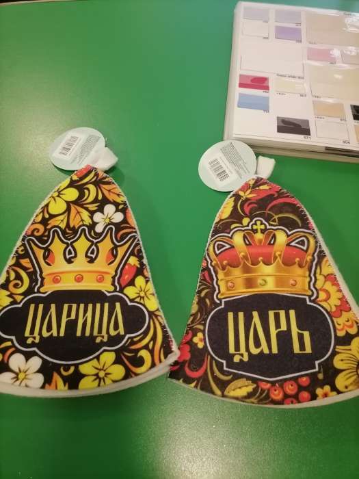 Фотография покупателя товара Шапка для бани и сауны, с принтом «Царица», 70% полиэфир, 30% шерсть, «Добропаровъ» - Фото 1