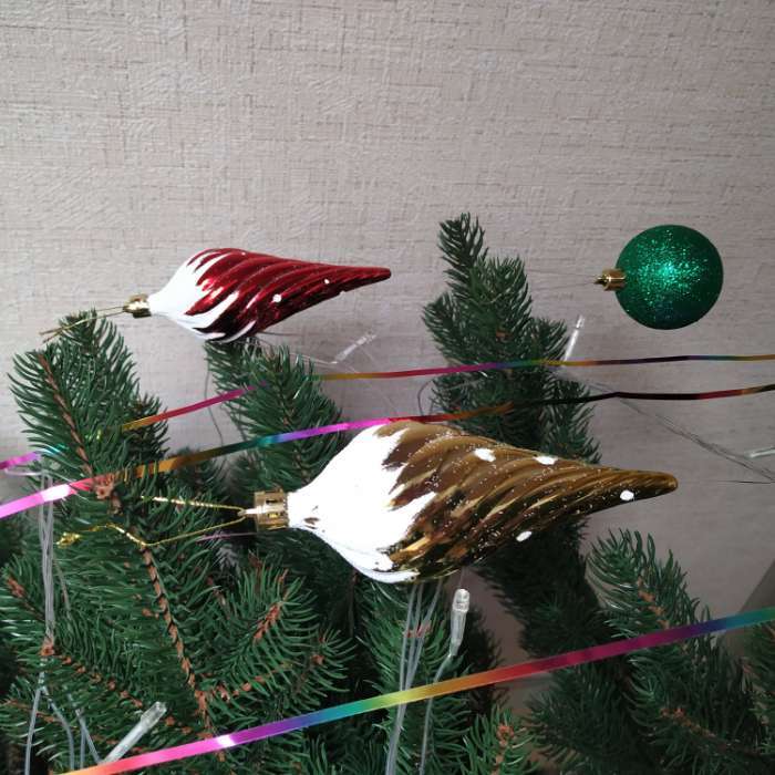 Фотография покупателя товара Ёлочные игрушки 6 шт. «Сосулька в снегу», 11 см, МИКС - Фото 1