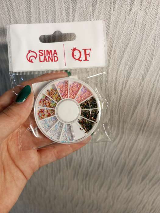 Фотография покупателя товара Стразы для декора, 1 мм, 12 ячеек, разноцветные - Фото 1