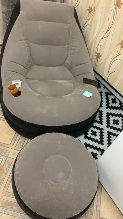 Фотография покупателя товара Кресло надувное с пуфиком, флок, 102 х 137 х 79 см / 64 х 28 см, от 6 лет, 68564NP INTEX - Фото 1