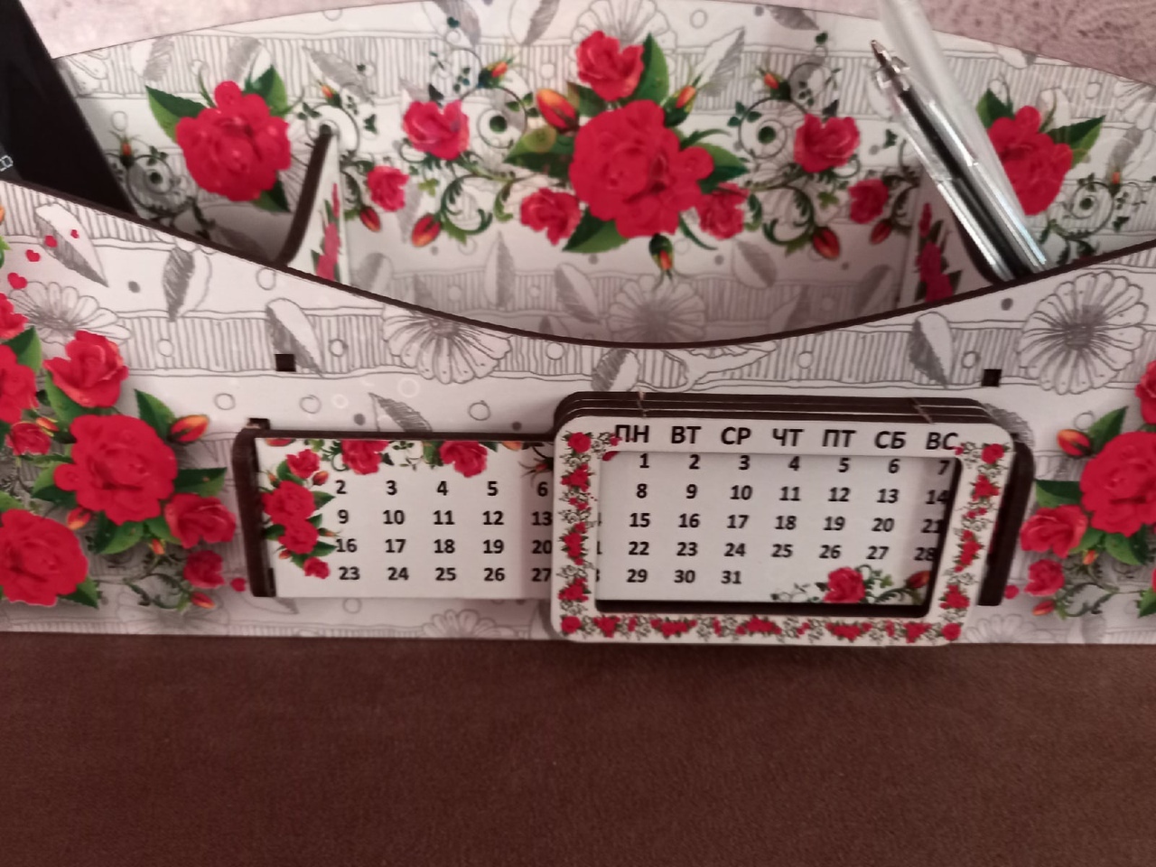 Фотография покупателя товара Органайзер для канцелярских предметов "Цветочная долина", с вечным календарём - Фото 56
