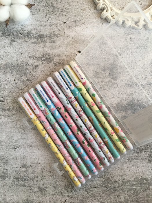 Фотография покупателя товара Набор гелевых ручек "Тропики", 10 цветов, в пластиковом пенале