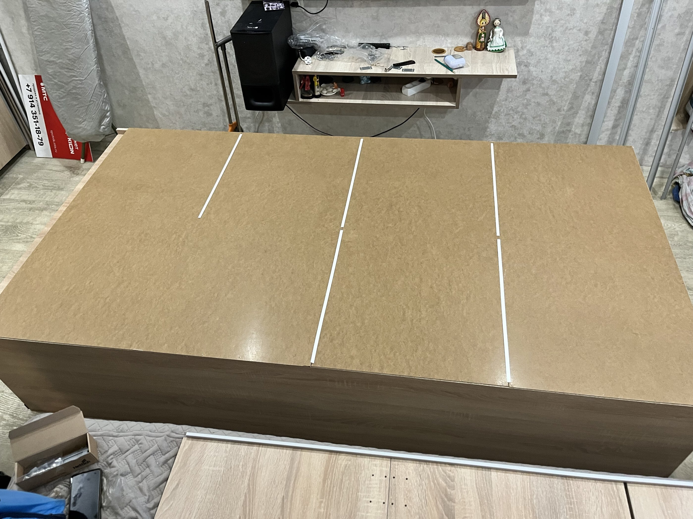 Фотография покупателя товара Шкаф-купе «Прайм», 1400×570×2300 мм, 2-х дверный, ЛДСП, цвет серый диамант - Фото 3