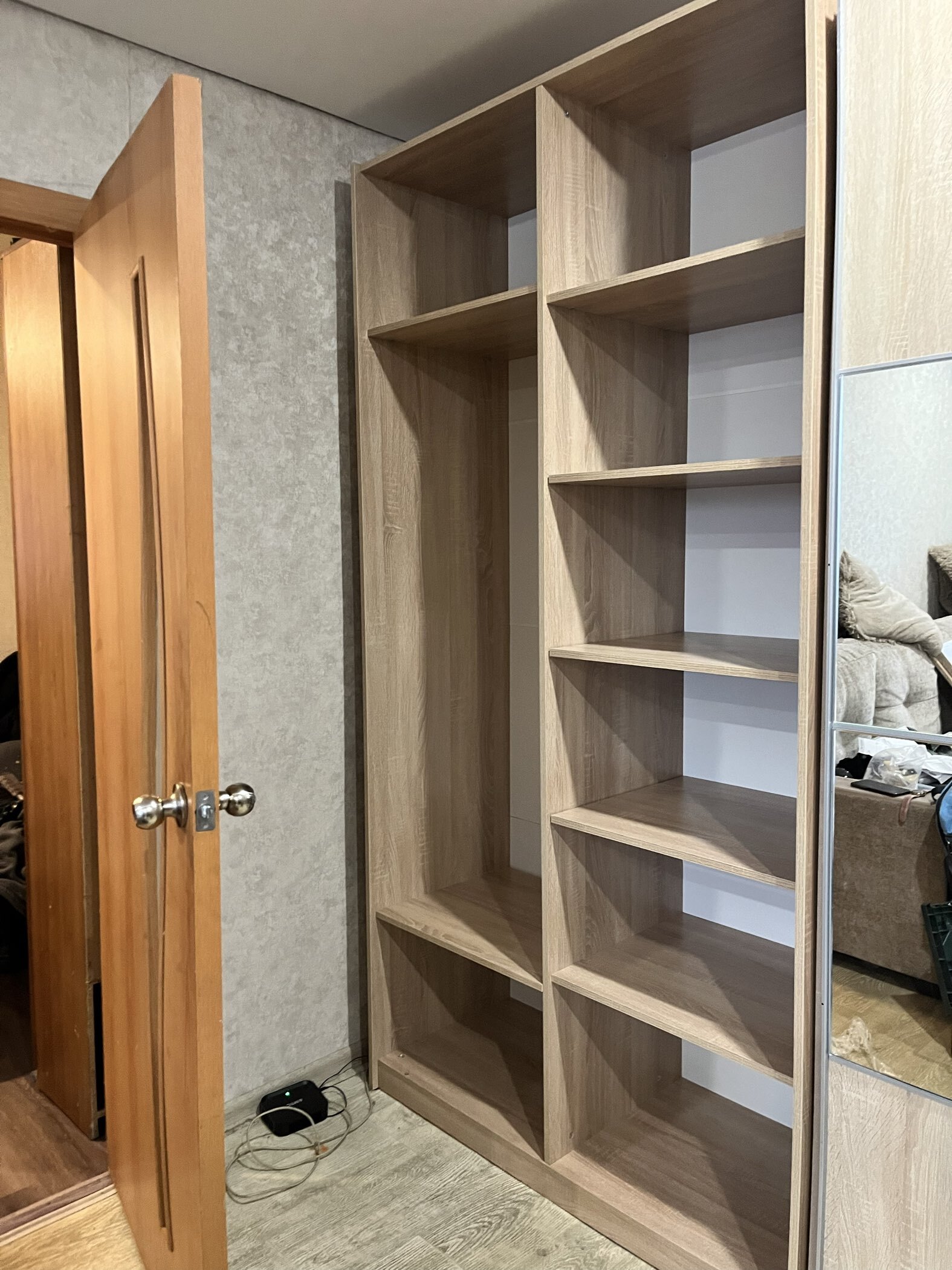 Фотография покупателя товара Шкаф-купе «Прайм», 1400×570×2300 мм, 2-х дверный, ЛДСП, цвет серый диамант - Фото 4