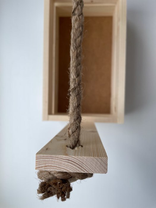 Фотография покупателя товара Кашпо деревянное 25.5×15×30 см "Аром", ручка канат, обожженный - Фото 28