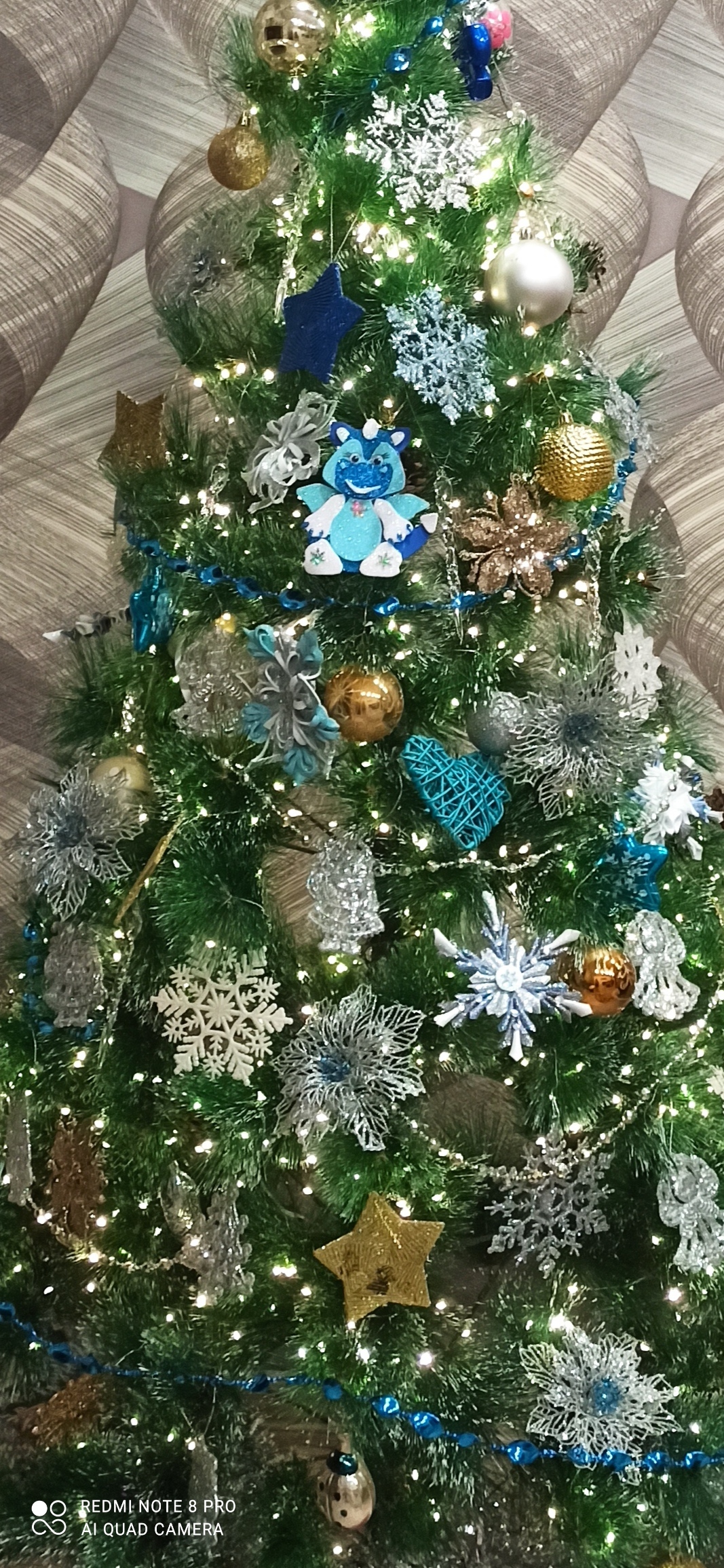 Фотография покупателя товара Бусы на ёлку «Овал», длина 2.7 м, синий - Фото 1