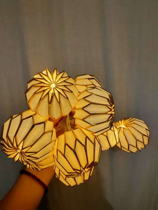 Фотография покупателя товара Гирлянда «Нить» 2 м с насадками «Серый фонарик», IP20, прозрачная нить, 10 LED, от батареек АА×2, свечение тёплое белое - Фото 2