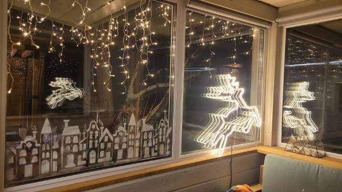 Фотография покупателя товара Неоновая фигура «Олень летящий», 70 × 70 см, 480 LED, 220 В, свечение белое - Фото 1
