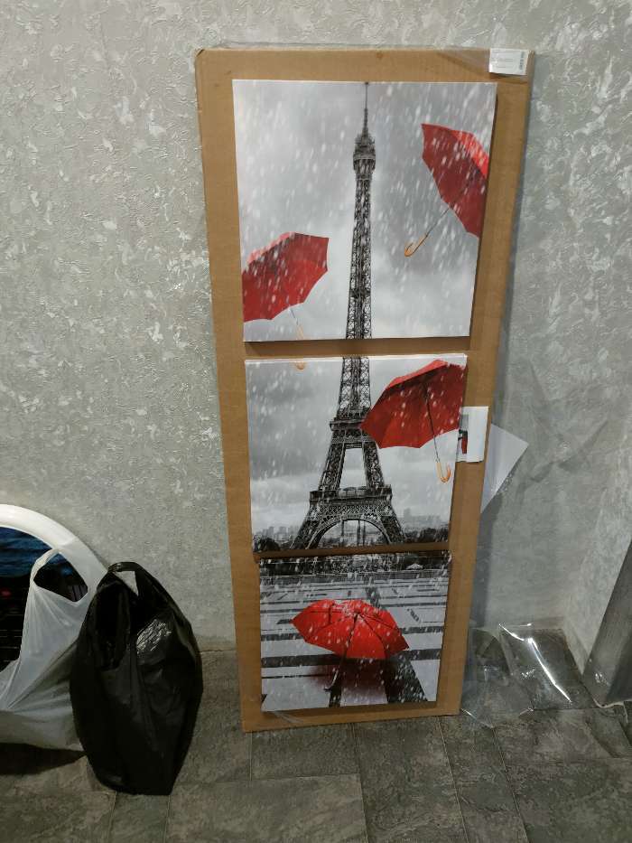 Фотография покупателя товара Модульная картина "Дождливый Париж" (3-35х35) 35х105 см - Фото 2