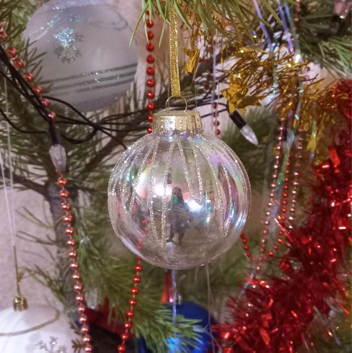 Фотография покупателя товара Ёлочные игрушки «Фейерверк», шары новогодние, d=8 см, набор 2 шт., золотистый - Фото 1