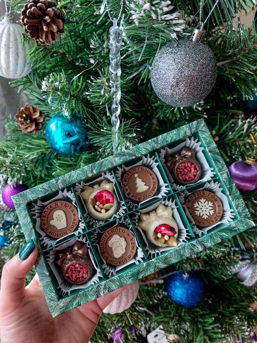 Фотография покупателя товара Коробка под 8 конфет с ячейками «С Новым годом!», 10×18.5×3 см - Фото 7