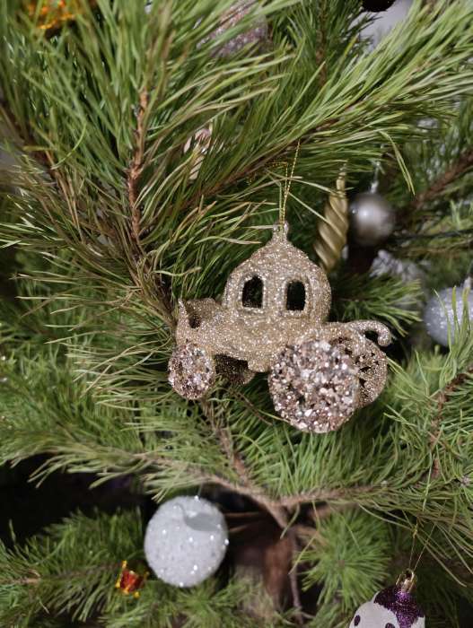 Фотография покупателя товара Ёлочные игрушки «Замок глиттер» 7×10 см, золото - Фото 1