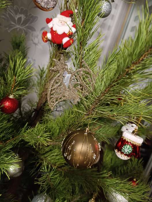 Фотография покупателя товара Ёлочные игрушки 2 шт. «Зимнее волшебство. Туба узорная блеск», 10×9 см, золото - Фото 1