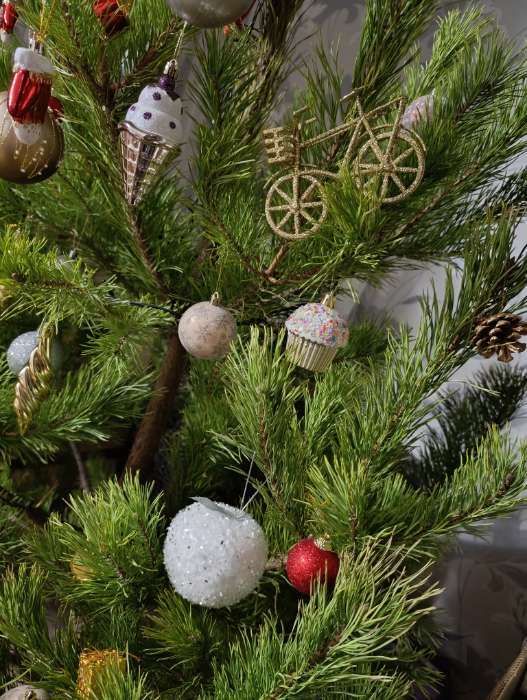 Фотография покупателя товара Ёлочные игрушки 3 шт. «Яблочко» 7×7.5 см, белый - Фото 4