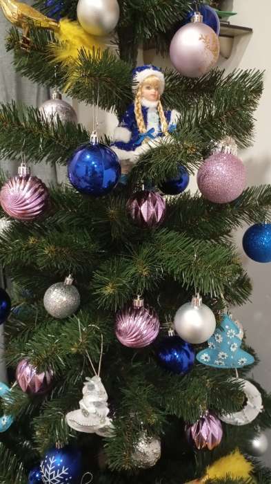 Фотография покупателя товара Ёлочные игрушки «Эльза», шары новогодние, d=6 см, набор 12 шт., синий - Фото 1