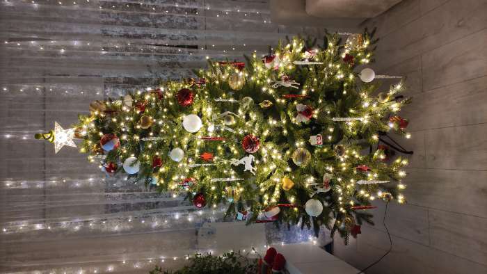 Фотография покупателя товара Ёлочные игрушки «Перл», шары новогодние, d=6 см, набор 6 шт., грани, белый - Фото 4