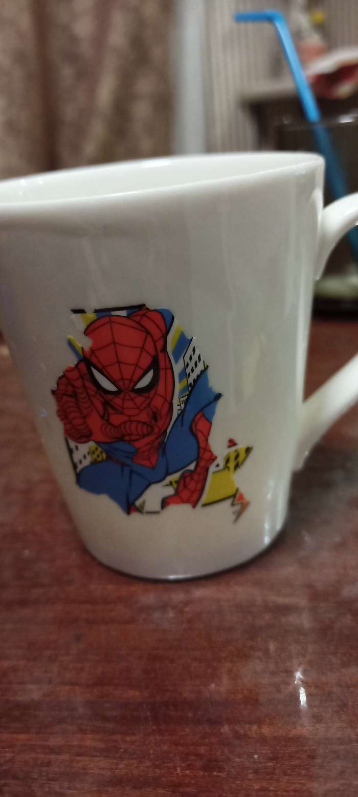 Фотография покупателя товара Кружка керамическая, 220 мл "Супергерой", Человек-Паук