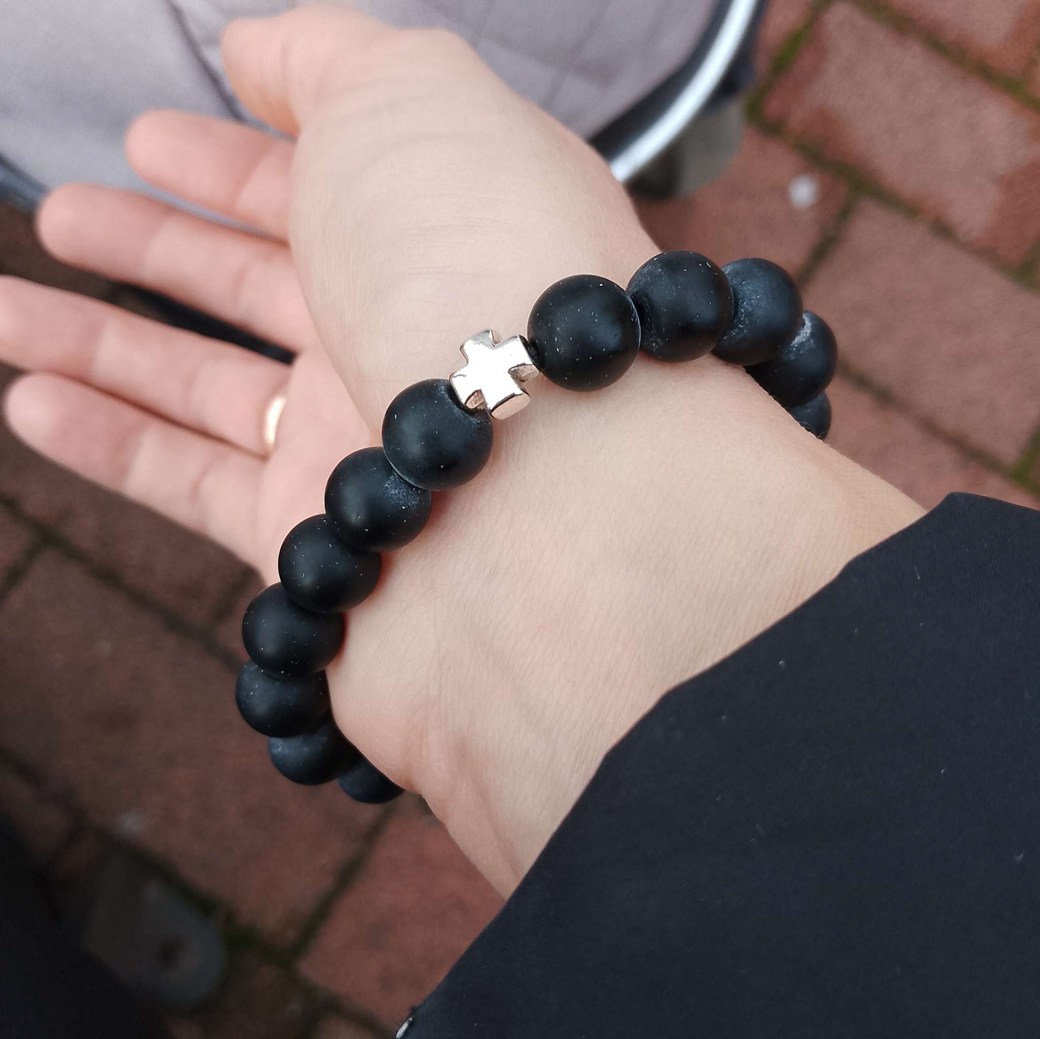 Фотография покупателя товара Чётки-браслет «Шунгит», 19 бусин, с крестиком, чёрные - Фото 1