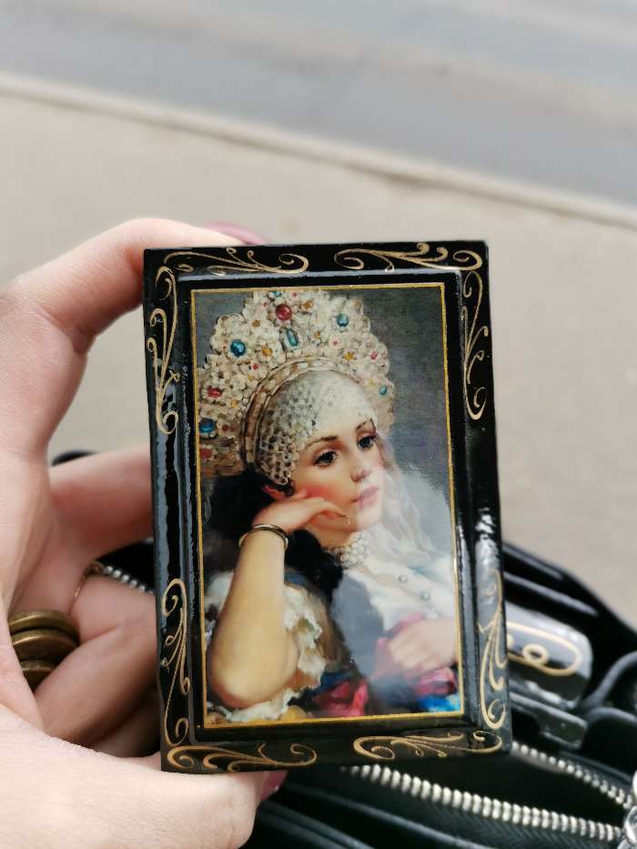 Фотография покупателя товара Шкатулка «Барыня», 6×9 см, лаковая миниатюра - Фото 1
